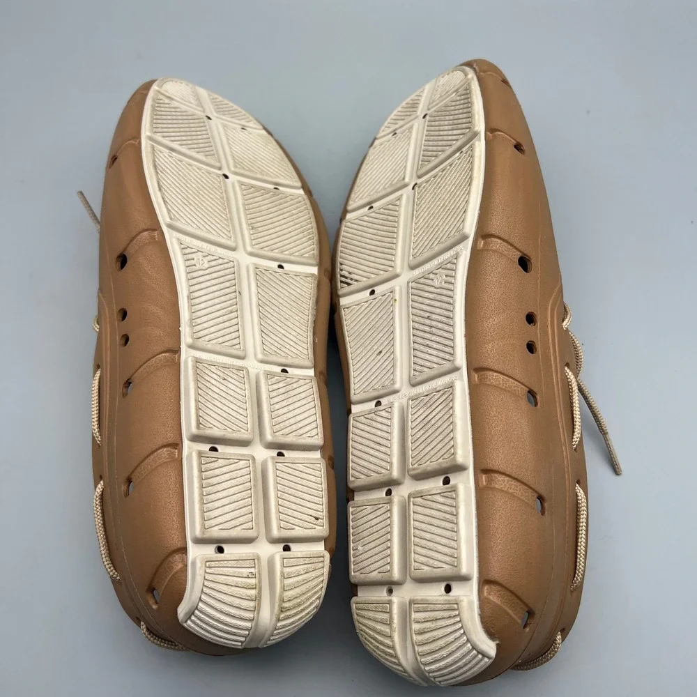 Tucket Footwear Boat Shoes Mens 12 Brown Rubber Waterproof Deck Loafers EUC